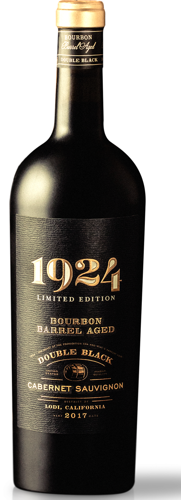 Bottle of 1924 Double Black Bourbon Barrel Aged Cabernet Sauvignon