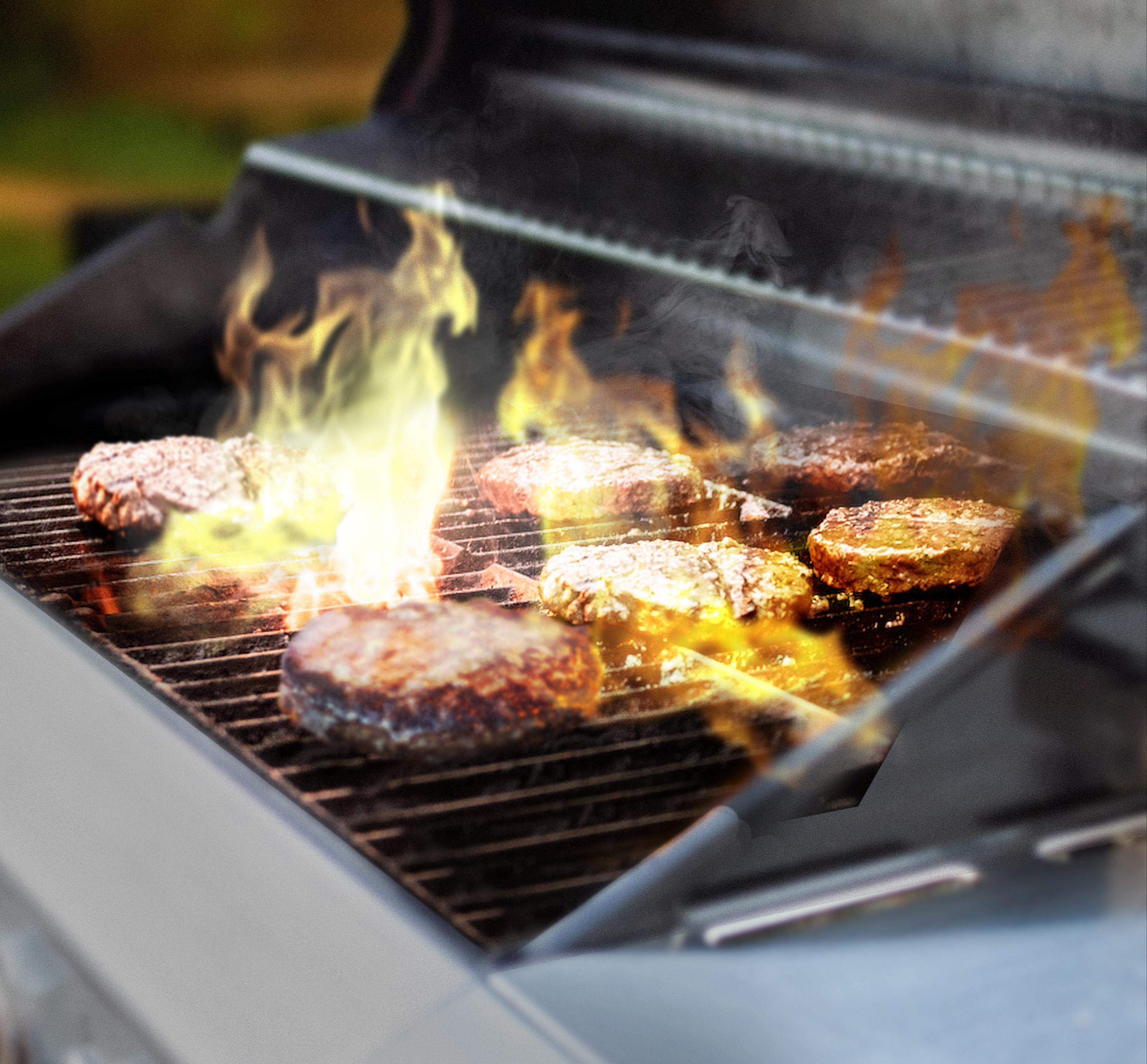 BBQ Grill with Burgers