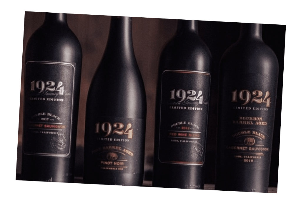 Cropped image of the 1924 family lineup of wines